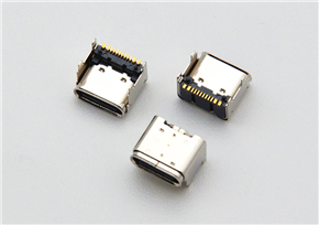 Type-C 16-pin female socket, board-mounted with four-legged insert and pillars, 8.0mm length, 3.5mm pitch, and a 1.9mm standoff height